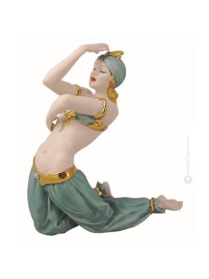 DANSEUSE ORIENTALE Figurine en porcelaine Capodimonte faite à la main Made in Italy