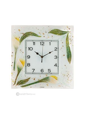 CALLA Horloge murale, en verre transparent avec gouttes, design en relief, faite à la main