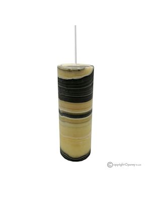 LAMPE en marbre onyx miel, véritable pierre naturelle, objet de décoration haut de gamme.