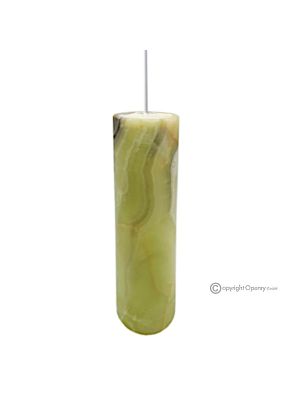 LAMPE en marbre onyx vert, pierre naturelle authentique, élément décoratif de luxe.