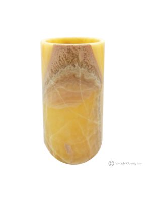 LAMPE EN MARBRE ONYX ORANGE, en pierre naturelle, pure et authentique, faite main.