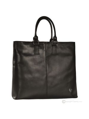 Sac bandoulière femme cabas GRETA Shopper en véritable cuir artisanal