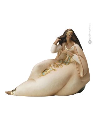 DAME AVEC PEIGNE Figurine en porcelaine de Capodimonte faite à la main Fabriqué en Italie