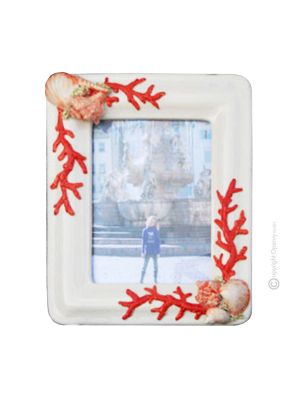 Cadre photo en céramique SEA AND SHELLS créations artistiques faites à la main Made in Italy