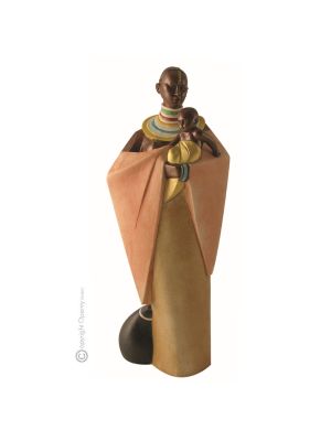 MAASAI WOMAN Figurine en porcelaine de Capodimonte faite à la main Fabriqué en Italie