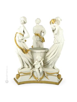 DANSE AUTOUR DU PUITS Figurine en porcelaine Capodimonte faite à la main Made in Italy