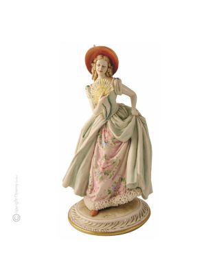 GENTLEWOMAN Figurine Statue Capodimonte Figurine en porcelaine faite à la main en Italie