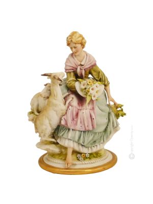 UNE RENCONTRE DANS LA VILLE Figurine en porcelaine de Capodimonte faite à la main Made in Italy