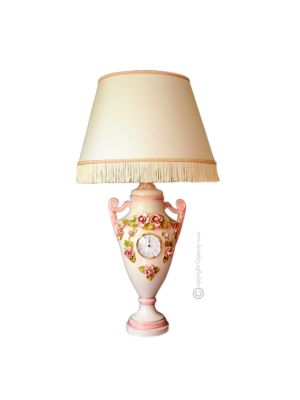 Lampe de table artistique en céramique de style baroque, détail en or 24 carats, fabriquée en Italie