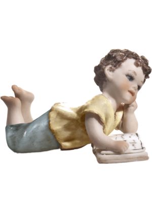 ADAMO - Poupée en porcelaine de Capodimonte, faite et peinte à la main, de collection.