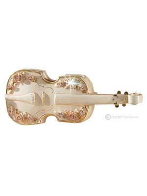 VIOLON Décoration artistique à suspendre en céramique de style baroque avec détails en or 24 carats Fabriqué en Italie