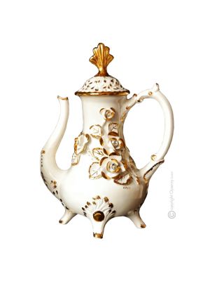 JUG Décoration de table artistique en céramique de style baroque avec détails en or 24 carats Fabriqué en Italie