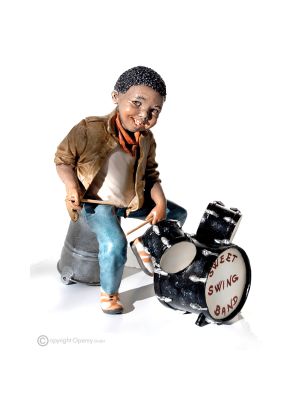 BILLY - Poupées en porcelaine, musicien avec tambour, art italien de collection.