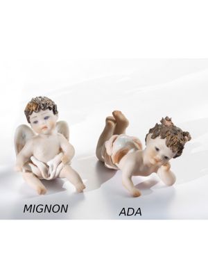 CHERUBINI ADA ET MIGNON 2 Anges Capodimonte statuettes de poupée romantiques et précieuses.