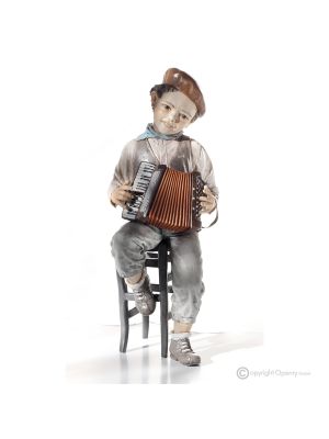 CICO - Poupées musiciennes avec accordéon en porcelaine, élégance italienne.