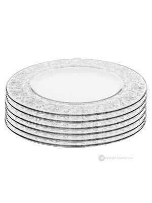 ESTRO Lot de 6 assiettes marque-places en verre, qualité supérieure, design moderne et authentique.