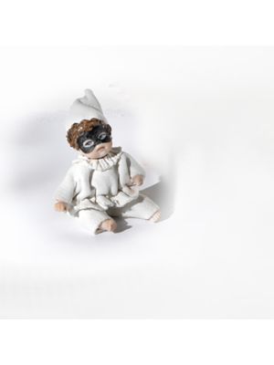 PULCINELLA Capodimonte, masque en porcelaine pour un carnaval d'art italien.