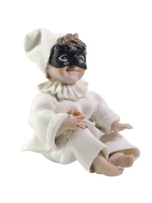 Figurine en porcelaine PULCINELLA Capodimonte, élégance carnavalesque intemporelle.