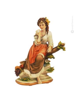 AUTOMNE Figurine Statue Capodimonte Figurine en porcelaine faite à la main Made in Italy