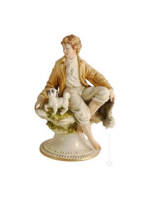 GALANTE Figurine Statue Capodimonte Figurine en Porcelaine Faite à la Main Fabriquée en Italie