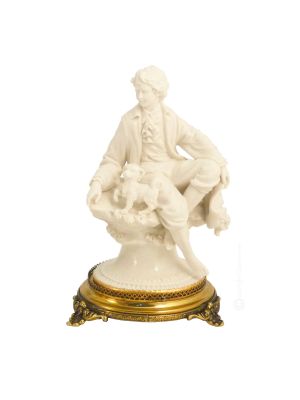 BLANC GALANT Figurine Statue Capodimonte Figurine en Porcelaine Faite à la Main Fabriqué en Italie