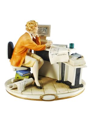 PROGRAMMATEUR Statue Statue Capodimonte Figurine en Porcelaine Faite à la Main Made in Italy