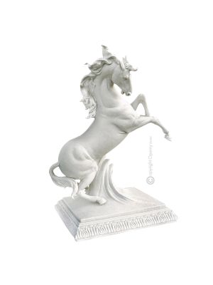 Figurine CHEVAL BLANC Statue Capodimonte Figurine en porcelaine faite à la main fabriquée en Italie