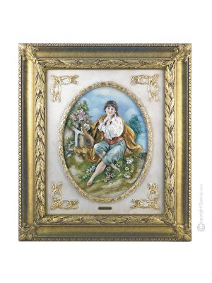 Tableau bas-relief PAOLO en porcelaine de Capodimonte Made in Italy