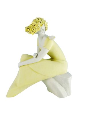 FEMME AVEC PAPILLON Figurine Statue Capodimonte Figurine en porcelaine faite à la main Made in Italy