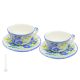 FIORACCIO CUPS set de 2 tasses à thé cappucino avec soucoupe Castelli céramique faite à la main authentique Abruzzes Made in Italy