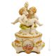 BOÎTE À BIJOUX AVEC CHERUBONS Coffret en porcelaine de Capodimonte fait main Made in Italy