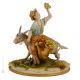 GARÇON SUR ÂNE Figurine en porcelaine Capodimonte faite à la main Made in Italy