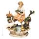 FILLE À L'ÉTANG Figurine en porcelaine de Capodimonte, artisanat Made in Italy