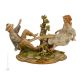 ENFANTS AVEC BALANÇOIRE Figurine en porcelaine de Capodimonte, artisanat Made in Italy