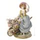 FILLE AVEC TOURNEAU Figurine figurine Capodimonte porcelaine faite à la main Made in Italy