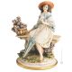 FILLE SUR CHAISE DE JARDIN Figurine figurine Capodimonte porcelaine faite à la main Made in Italy