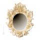 MIROIR CRISTAL ET ROSE Miroir décoratif artistique en céramique de style baroque avec détails en or 24 carats Fabriqué en Italie