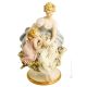 MÈRE AVEC BÉBÉ Statuette figurine en porcelaine de Capodimonte faite à la main en Italie