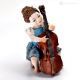 BICE Musicien avec contrebasse Capodimonte, beauté musicale en porcelaine.