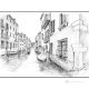 CA DOLCE - VENISE Dessin au crayon sur carton moderne Made in Italy 