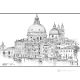 GRAND CANAL - VENISE Dessin au crayon sur carton moderne Made in Italy 