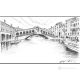 GRAND CANAL - VENISE Dessin au crayon sur carton moderne Made in Italy 