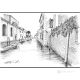 FONDAMENTA S. CATERINA - VENISE Dessin au crayon sur carton moderne Made in Italy 