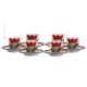 TULIPANO CUPS ensemble de 6 tasses à expresso en céramique faites à la main avec soucoupes, Sicile authentique Made in Italy