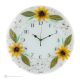 Horloge murale TOURNESOL, verre artistique décoré en relief floral, fait main