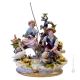 GARÇONS PÊCHANT DANS L'ÉTANG Figurine en porcelaine de Capodimonte, artisanat Made in Italy