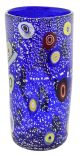 VASE MURRINE ARGENT Verre de Murano Feuille d'Argent Vase Murrine Fait Main Venise