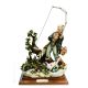 LE GRAND PÊCHEUR Figurine Statue Capodimonte Porcelaine Faite à la Main Fabriqué en Italie