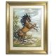 PRAMPING HORSE Tableau bas-relief en porcelaine de Capodimonte Made in Italy